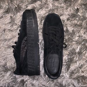 Fenty X Puma Black Suede Platform Sneakers